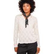 Zachte Kwaliteit Ajour Blouse Geisha , White , Dames