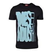 Katoenen T-shirt Diesel , Black , Heren