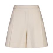 Witte op maat gemaakte wollen shorts met plooien Ermanno Scervino , Wh...