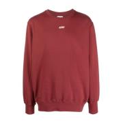 Contrast Logo Sweater, Comfort Fit, Katoen Autry , Red , Heren