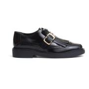 Zwarte Engelse gesp en franje Tod's , Black , Dames