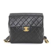 Pre-owned Leather chanel-bags Chanel Vintage , Black , Dames