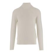 Luxe Cashmere Coltrui Sweater Malo , White , Heren