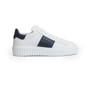 Wit Blauw Slash Leren Sneakers Hogan , White , Heren