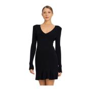 Zwarte jurk met korte mouwen Twinset , Black , Dames