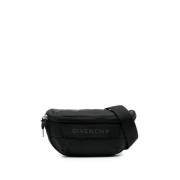 Schoudertas met Logo Print en Rits Givenchy , Black , Heren