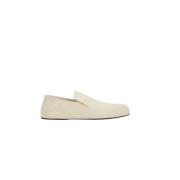 Witte leren platte schoenen Jil Sander , White , Dames