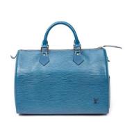 Pre-owned Leather handbags Louis Vuitton Vintage , Blue , Dames