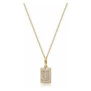 Women's Gold CZ Tag Necklace Nialaya , Yellow , Dames