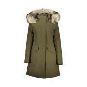 Lange jas met afneembare bont Woolrich , Green , Dames