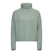 Jade Green Ribbed Turtleneck Sweater Max Mara Studio , Green , Dames