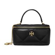 Diamantgestikte leren schoudertas Tory Burch , Black , Dames