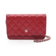 Pre-owned Leather chanel-bags Chanel Vintage , Red , Dames