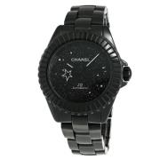 Pre-owned Linen watches Chanel Vintage , Black , Dames