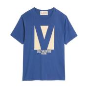 Stijlvol T-shirt met uniek ontwerp Valentino Garavani , Blue , Heren