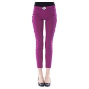 Skinny broek met zijrits en voorapplicatie By Byblos , Purple , Dames