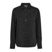 Klassieke Vrouwelijke Zwarte Blouse MOS Mosh , Black , Dames