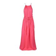 Elegante Midi Jurken Collectie Attic and Barn , Pink , Dames