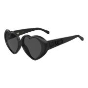 Zwart/Donkergrijze Zonnebril Moschino , Black , Dames