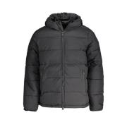 Zwarte Nylon Hoodie met Rits Calvin Klein , Black , Heren