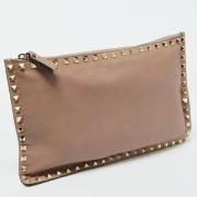 Pre-owned Leather clutches Valentino Vintage , Beige , Dames