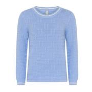 Blauwe Gestreepte O-Neck Pullover Trui Skovhuus , Blue , Dames