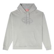 Grijze hoodie met Oval D-logo Diesel , Gray , Heren