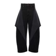 Wijde Pijp Grijze Denim Jeans JW Anderson , Gray , Dames