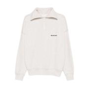 Chiné Sweatshirt met ritssluiting hoge kraag Isabel Marant , White , H...