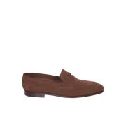 Suède Loafer met Amandelvormige Neus Church's , Brown , Heren