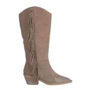 Fringe platte hak laars Alma EN Pena , Brown , Dames