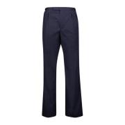 Navy Katoenen Straight Leg Broek Prada , Blue , Heren