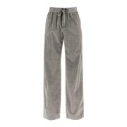 Corduroy Trekkoord Jogger Broek Dolce & Gabbana , Gray , Heren