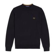 Klassieke Crew Neck Trui Fred Perry , Black , Heren