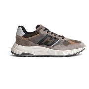 Lichte suède sneakers in taupe Hogan , Multicolor , Heren