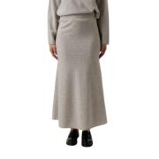 Grijze Maxi Rok met Elastische Tailleband Drykorn , Gray , Dames