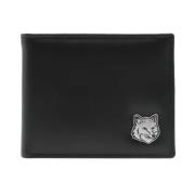 Zwarte Bifold Portemonnee Fox Head Maison Kitsuné , Black , Heren