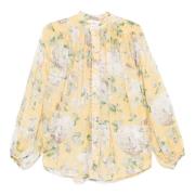 Gele Batwing Blouson Mouw Shirt Zimmermann , Multicolor , Dames