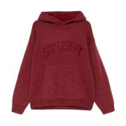 Bordeaux Sweater met Voorzak Stüssy , Red , Heren