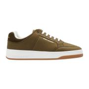 Groene Sneakers Stijlvol Ronde Neus Vetersluiting Saint Laurent , Gree...