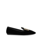 Zwarte Velvet Ballerina Schoenen Miu Miu , Black , Dames