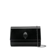 Zwarte Kristallen Clutch met Adelaar Bedel Kurt Geiger , Black , Dames