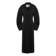 Dubbelborstige Jas Jil Sander , Black , Dames