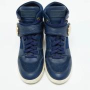 Pre-owned Leather sneakers Louis Vuitton Vintage , Blue , Dames