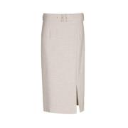 Beige Elegante Rok met Bijpassende Riem Marie Méro , Beige , Dames