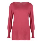 Kasjmiertrui met Ribdetails Malo , Red , Dames