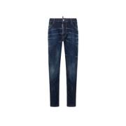 Slim Fit Navy Blue Jeans Dsquared2 , Blue , Heren