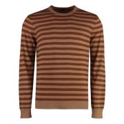 Gestreepte Cashmere Trui Malo , Brown , Heren