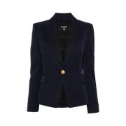 Wollen Eenknoopsjasje Marine Balmain , Blue , Dames