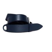 Blauwe gehamerde leren riem Orciani , Blue , Heren